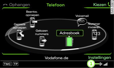 De mobiele telefoon is aan de mobiele-telefoonvoorbereiding gekoppeld